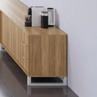 Armário Baixo Credenza 1360 com 2 Portas e 3 Gavetas e Caixa para Tomadas Nobile - Foto 4