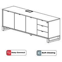 Armário Baixo Credenza 1800 com 3 Portas, Gavetas e Caixa de Tomadas Nóbile - Foto 10
