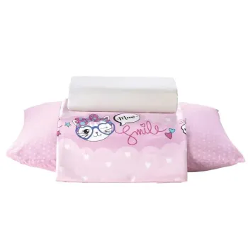 Jogo de Cama Infantil Döhler Meow Rosa 130 Fios - Foto 2