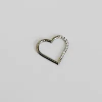 Argola CORAÇÃO em Titânio 1.2mm com Pedra Cravejada  TIT16 - Foto 3