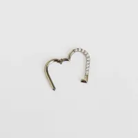 Argola CORAÇÃO em Titânio 1.2mm com Pedra Cravejada  TIT16 - Foto 2