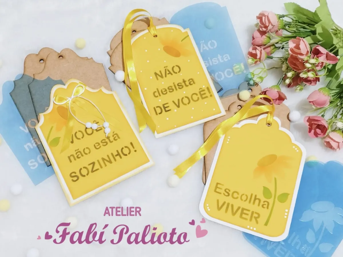 G1.722  Gabarito de Moldes em MDF  Coleção TAG Setembro Amarelo Imagem