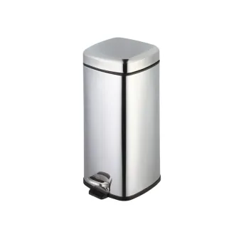 Lixeira Inox Quadrada com Pedal – 12 Litros | Compacta, Moderna e com Soft Close