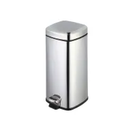 Lixeira Inox Quadrada com Pedal – 12 Litros | Compacta, Moderna e com Soft Close