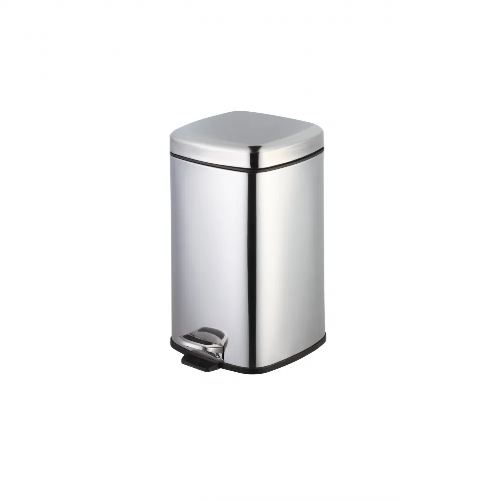 Lixeira Inox Quadrada com Pedal – 20 Litros | Soft Close e Alta Durabilidade