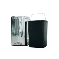 Lixeira Inox Quadrada com Pedal – 20 Litros | Soft Close e Alta Durabilidade - Foto 2