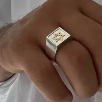 Anel masculino de prata e ouro - AN855 - Foto 2