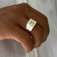 Anel masculino de prata e ouro - AN855 - Foto 3