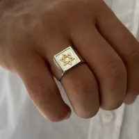 Anel masculino de prata e ouro - AN855 - Foto 4