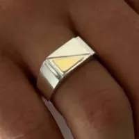 Anel masculino de prata e ouro - AN866