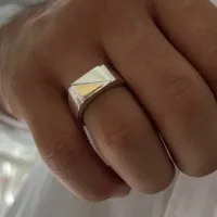Anel masculino de prata e ouro - AN866 - Foto 3