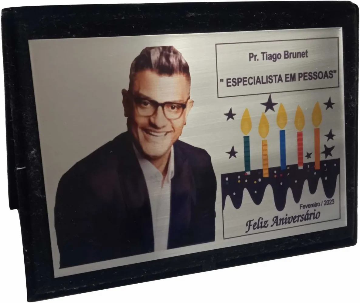 Placa Inox digital Fotografia com book de veludo