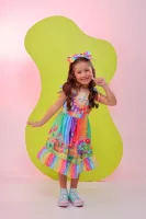 Vestido Jardim Arco-íris + Laço Brinde - Foto 2