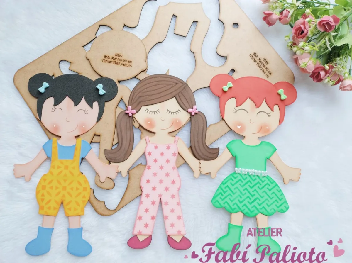 G229   Gabarito de Moldes em MDF Menina 30cm