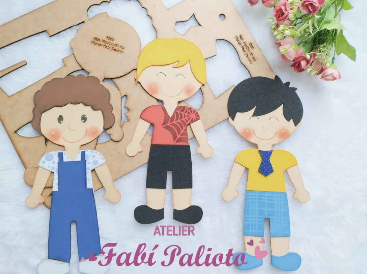 G230 Gabarito de Moldes em MDF Menino 30cm