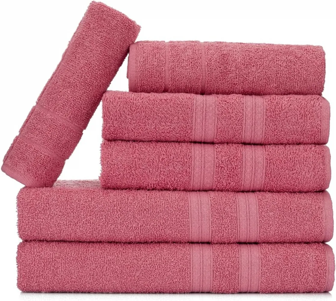 Jogo de Toalhas Gigante Itália Soft 2 Banhão + 2 Rosto + 2 Tapete Luxo 100% Algodão - Rosê