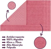 Jogo de Toalhas Gigante Itália Soft 2 Banhão + 2 Rosto + 2 Tapete Luxo 100% Algodão - Rosê - Foto 4