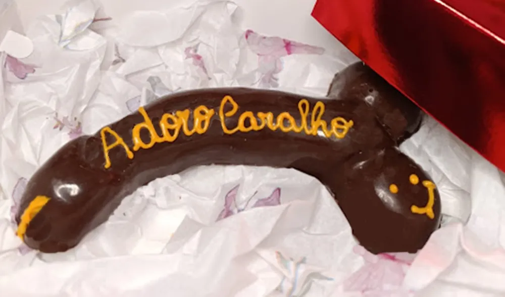 Chocolate Erótico Formato Penis Curvado 