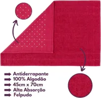 Jogo de Toalhas Gigante Itália Soft 2 Banhão + 2 Rosto + 2 Tapete Luxo 100% Algodão - Rosa - Foto 4