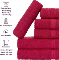 Jogo de Toalhas Gigante Itália Soft 2 Banhão + 2 Rosto + 2 Tapete Luxo 100% Algodão - Rosa - Foto 5