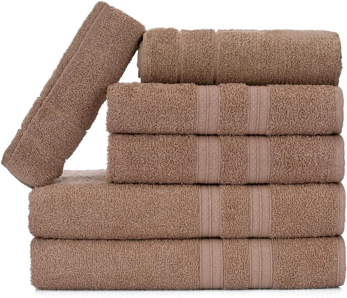 Jogo de Toalhas Gigante Itália Soft 2 Banhão + 2 Rosto + 2 Tapete Luxo 100% Algodão - Bege