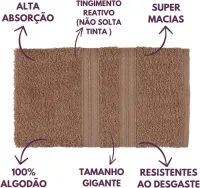 Jogo de Toalhas Gigante Itália Soft 2 Banhão + 2 Rosto + 2 Tapete Luxo 100% Algodão - Bege - Foto 3