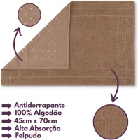 Jogo de Toalhas Gigante Itália Soft 2 Banhão + 2 Rosto + 2 Tapete Luxo 100% Algodão - Bege - Foto 5