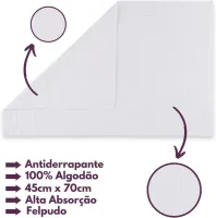 Jogo de Toalhas Gigante Itália Soft 2 Banhão + 2 Rosto + 2 Tapete Luxo 100% Algodão  - Branco - Foto 3