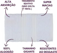 Jogo de Toalhas Gigante Itália Soft 2 Banhão + 2 Rosto + 2 Tapete Luxo 100% Algodão  - Branco - Foto 4