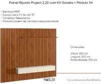 Painel Ripado Project 2.65 com Kit Gaveta + Módulo 1m - Foto 3