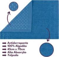 Jogo de Toalhas Gigante Itália Soft 2 Banhão + 2 Rosto + 2 Tapete Luxo 100% Algodão - Azul - Foto 4