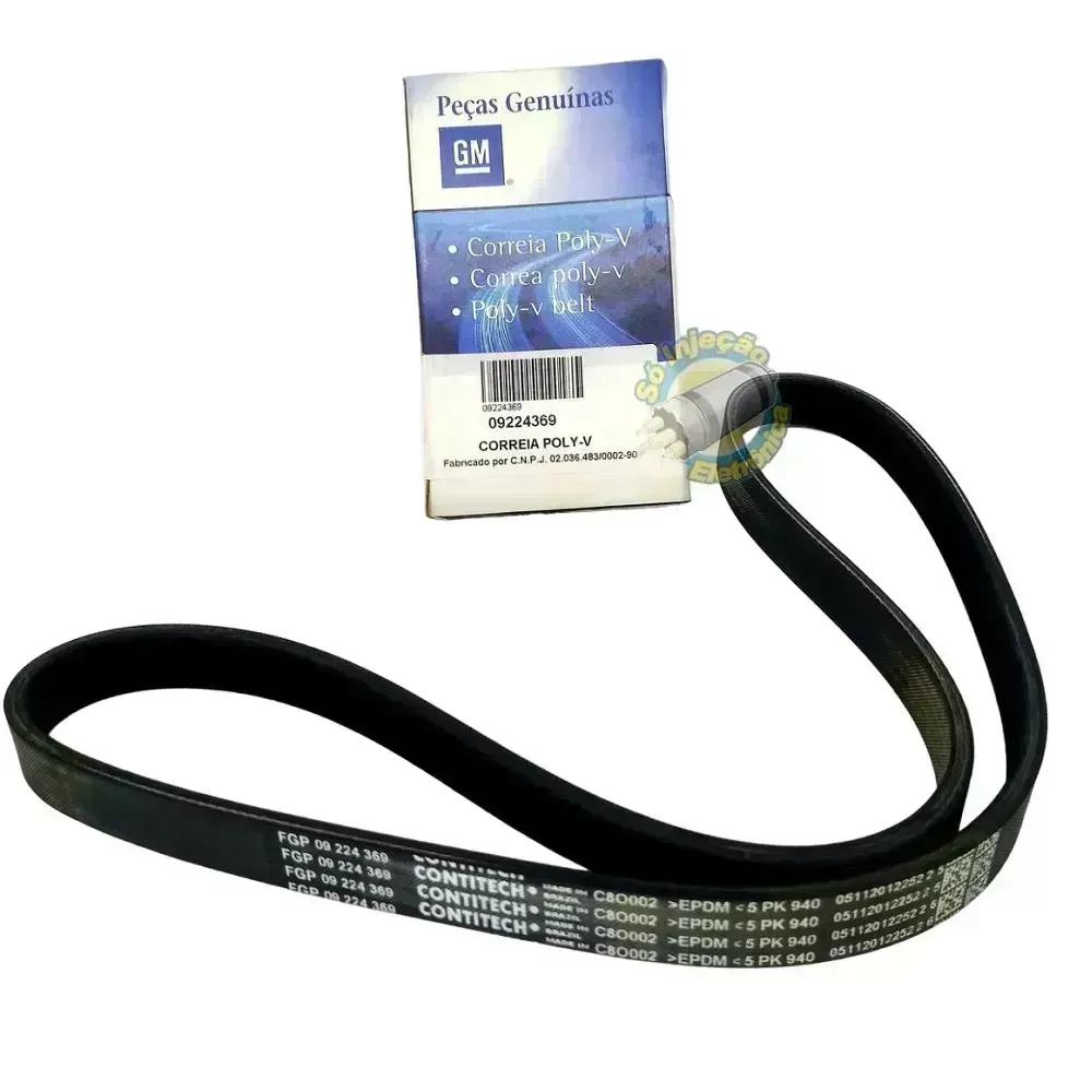 Correia do Alternador GM Corsa (novo) 1.0 8V VHC 2002/... em diante  GIR / ALT 5PK0940 / 5PK938