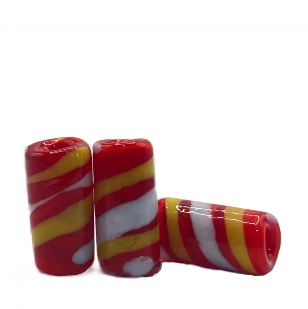 Firma de murano Listrada Vermelho amarelo e branco Imagem