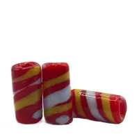 Firma de murano Listrada Vermelho amarelo e branco