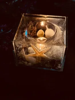 Luminária aquário quadrada fundo do mar gg