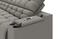 Sofá Connect Premium 2,00m Assento Retrátil/Reclinável com porta copos e entrada USB Suede  - Foto 2