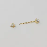 Micro Bell  Aço BANHO DE OURO 1.2mm MAMILO - ESTRELA - BNH23 - Foto 2