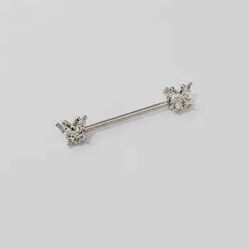 Micro Bell  Aço BANHO DE DIAMANETE 1.2mm MAMILO - BORBOLETA - BNH16