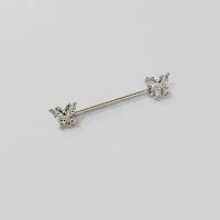 Micro Bell  Aço BANHO DE DIAMANETE 1.2mm MAMILO - BORBOLETA - BNH19