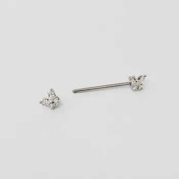 Micro Bell  Aço BANHO DE DIAMANETE 1.2mm MAMILO - BORBOLETA - BNH23 - Foto 2