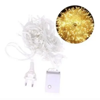 Pisca 100 Led Sequencial 8 Funções BRANCO QUENTE