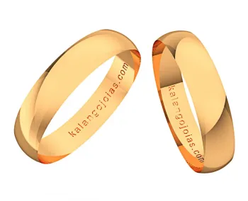 Par de alianças tradicional de ouro 416 - AL400 slim - Foto 2