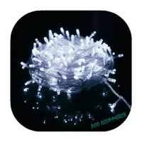 Cordão Pisca Externo Fixo 100 Led Branco Frio - Fio Cristal Macho e Femia 10 metros - Foto 2