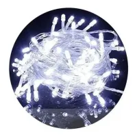 Pisca Cordao Externo Fixo 100 Led Branco Frio - Fio Cristal Macho e Femia 10 metros - Foto 2