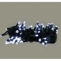 Cordão Pisca Externo Fixo 100 Led Branco Frio - Fio Verde Macho e Femia 10 metros - Foto 2