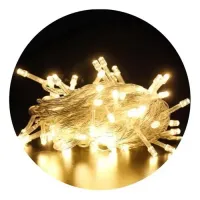 Cordão Pisca Externo Fixo 100 Led Branco Quente - Fio Cristal Macho e Femia 10 metros - Foto 2