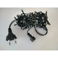 Cordão Pisca Externo Fixo 100 Led Branco Quente - Fio Verde Macho e Femia 10 metros - Foto 3
