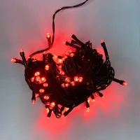 Cordão Pisca Externo Fixo 100 Led VERMELHO- Fio Verde Macho e Femia 10 metros - Foto 2