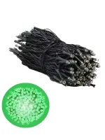 Cordão Pisca Externo Fixo 100 Led VERDE- Fio Verde Macho e Femia 10 metros - Foto 5