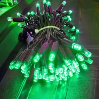 Cordão Pisca Externo Fixo 100 Led VERDE- Fio Verde Macho e Femia 10 metros - Foto 6